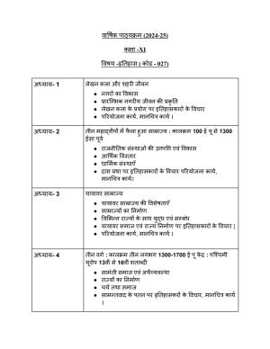 Edudel Class 11 History (Hindi Medium) Syllabus 2025