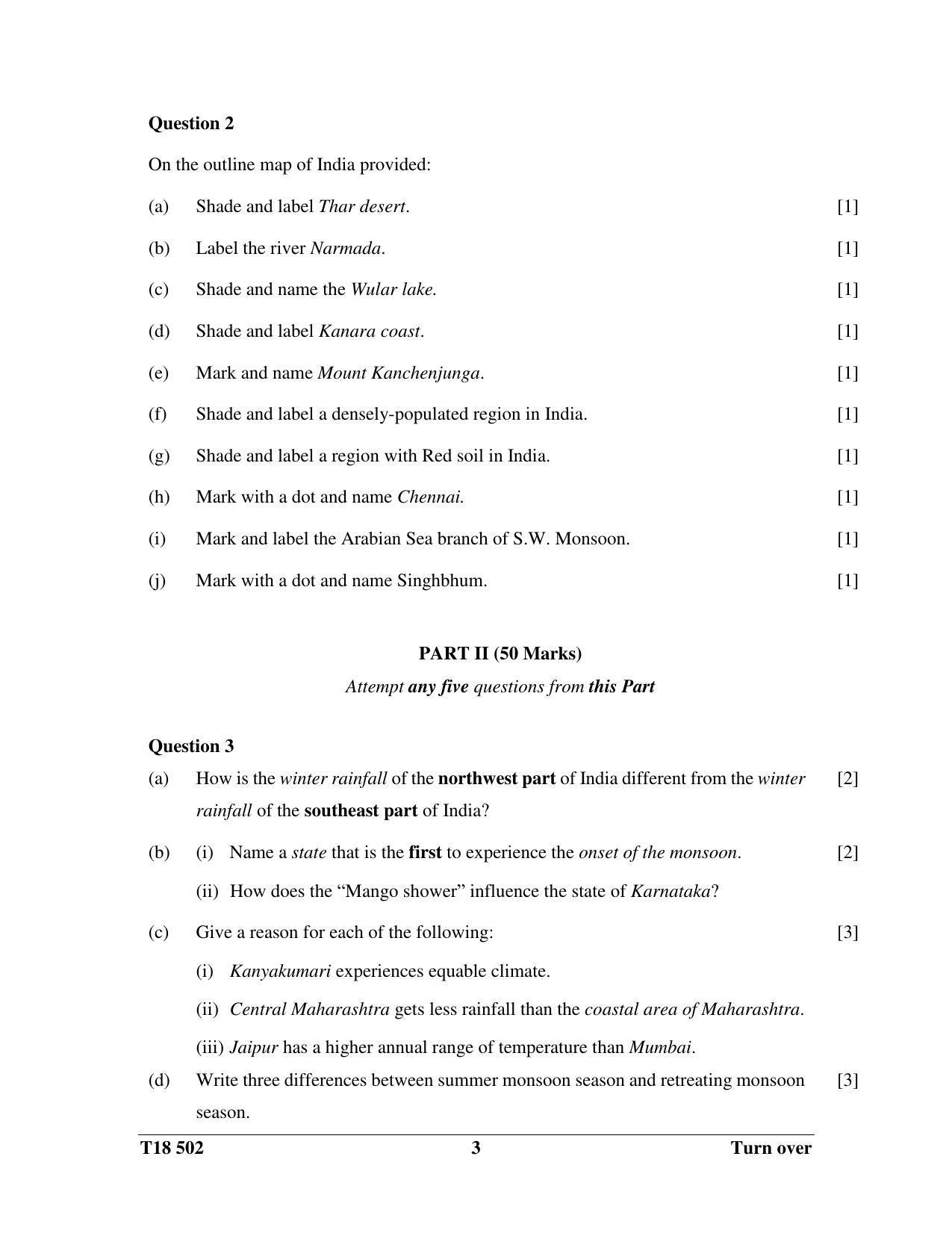 ICSE Class 10 History & Civics - H.C.G. - Paper 2 2018 Question Paper - Page 3