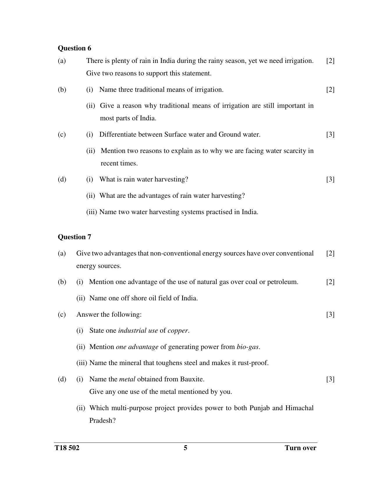 ICSE Class 10 History & Civics - H.C.G. - Paper 2 2018 Question Paper - Page 5