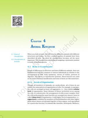 NCERT Book for Class 11 Biology Chapter 4 Animal Kingdom