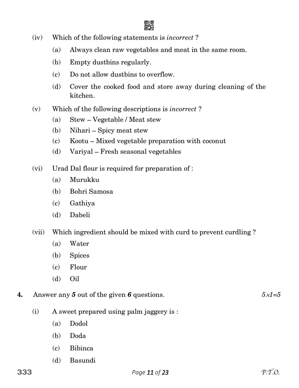 CBSE Class 12 333_food Production 2023 Question Paper - Page 11