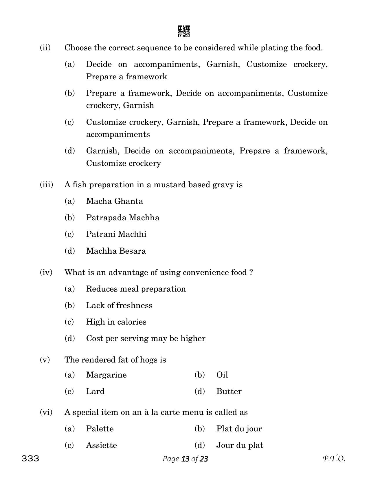 CBSE Class 12 333_food Production 2023 Question Paper - Page 13