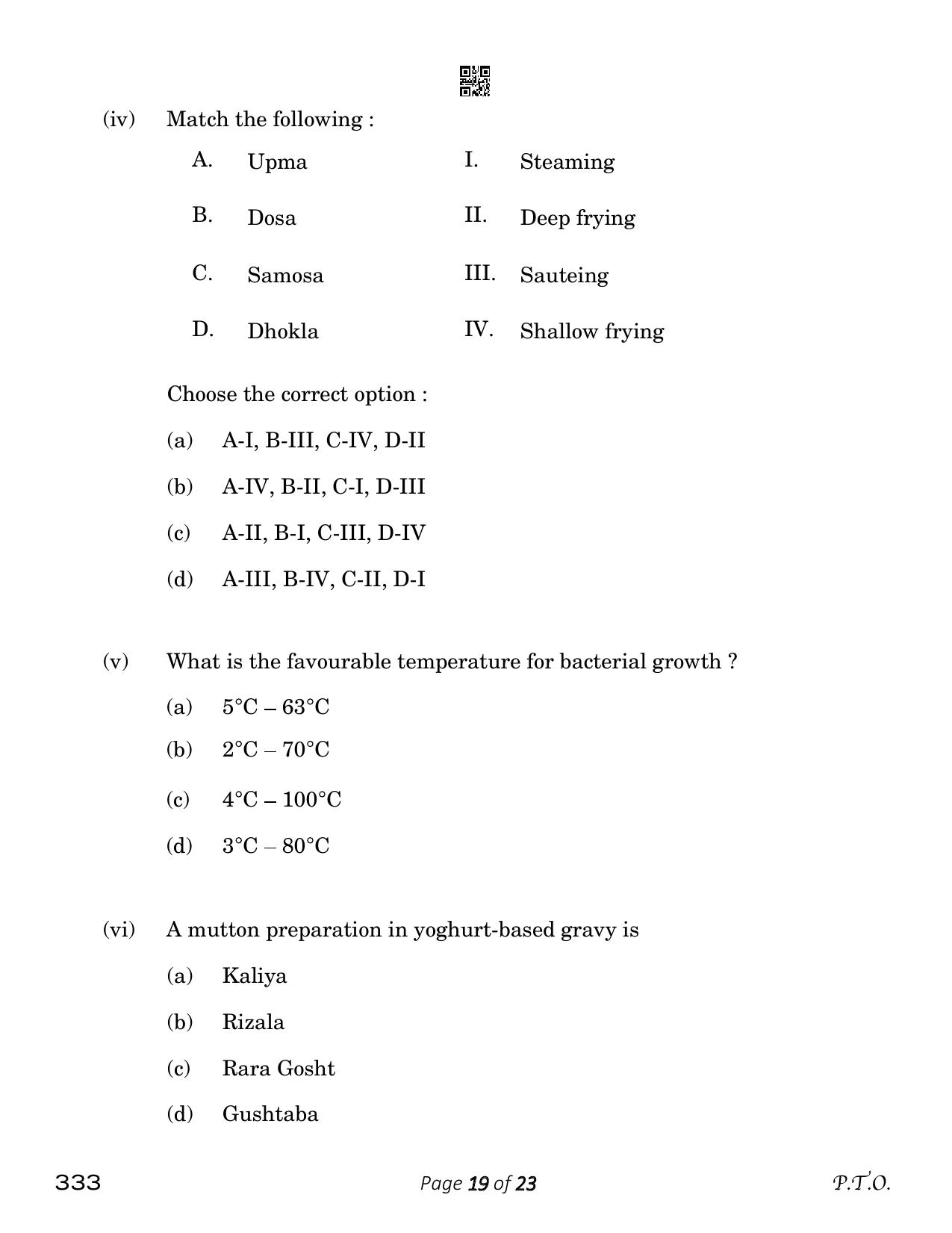 CBSE Class 12 333_food Production 2023 Question Paper - Page 19