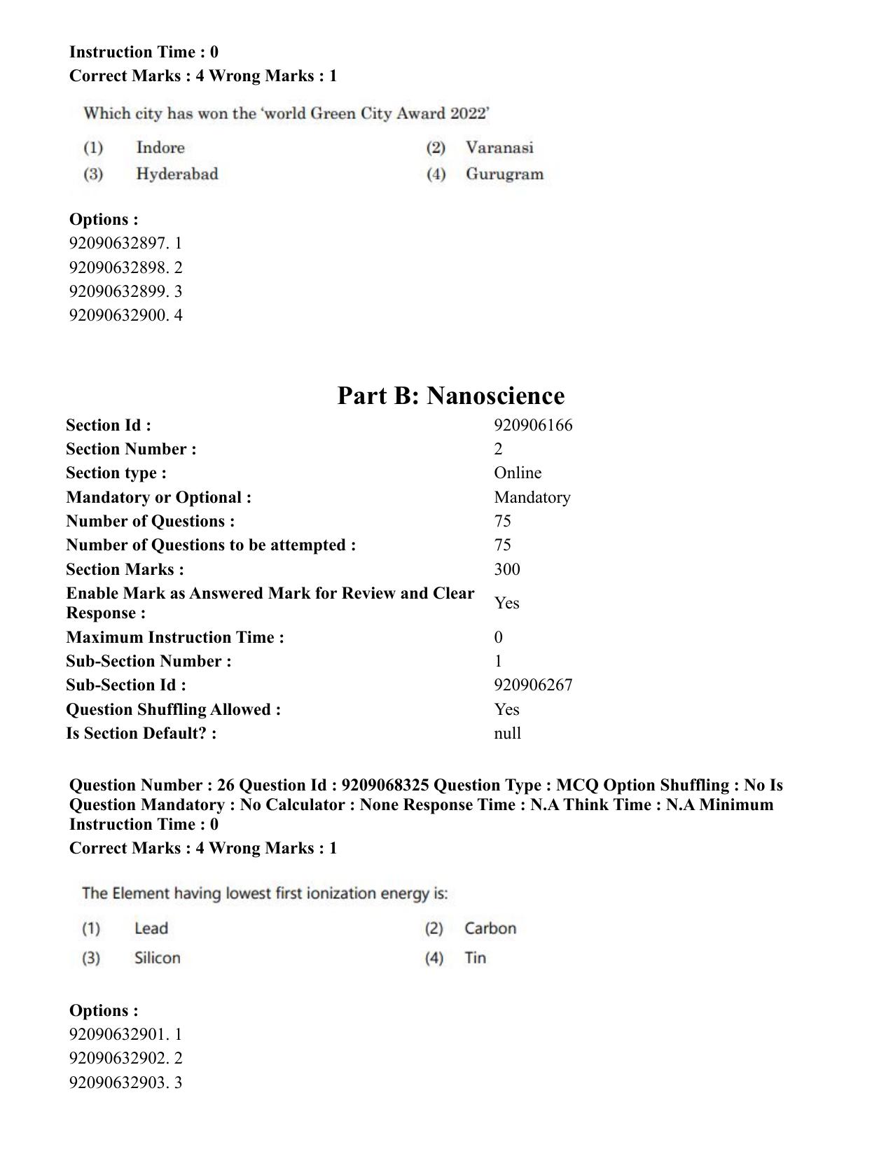 CUET PG 2023: MTQP08 – Nano Science/Nano Technology (Eng.)-Shift 2 (08-06-2023) Question Paper - Page 25