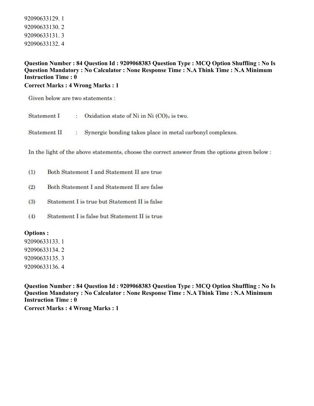 CUET PG 2023: MTQP08 – Nano Science/Nano Technology (Eng.)-Shift 2 (08-06-2023) Question Paper - Page 85