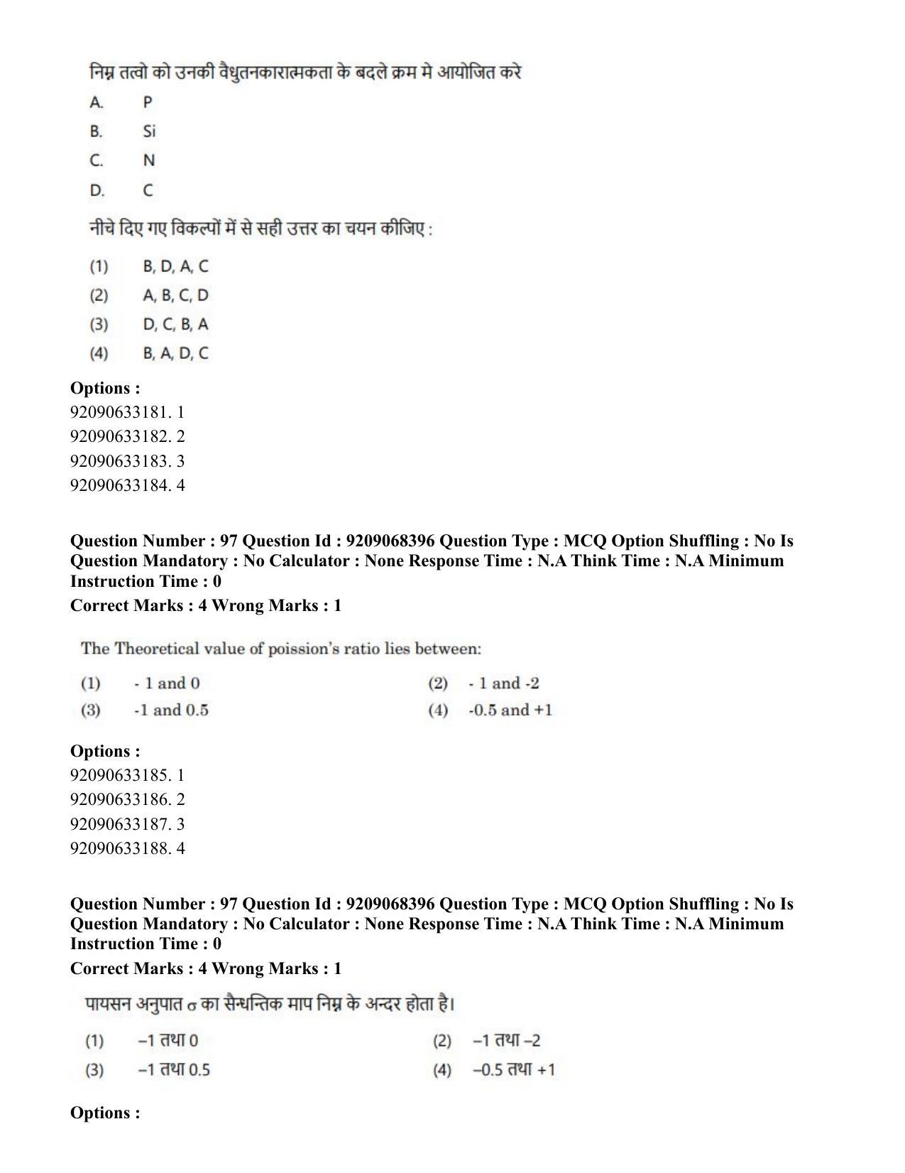 CUET PG 2023: MTQP08 – Nano Science/Nano Technology (Eng.)-Shift 2 (08-06-2023) Question Paper - Page 97