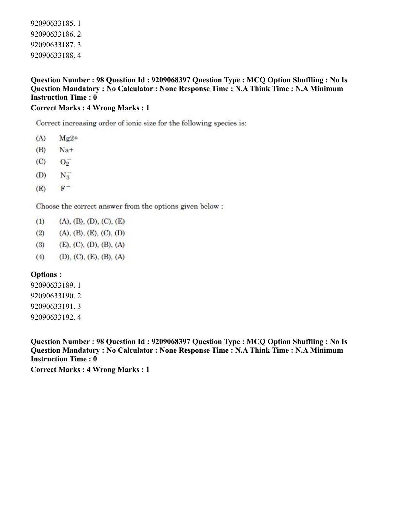 CUET PG 2023: MTQP08 – Nano Science/Nano Technology (Eng.)-Shift 2 (08-06-2023) Question Paper - Page 98