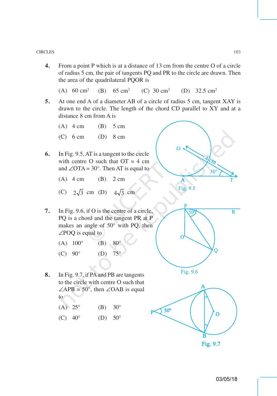 NCERT Exemplar Book for Class 10 Maths: Chapter 9 Circles - Page 3