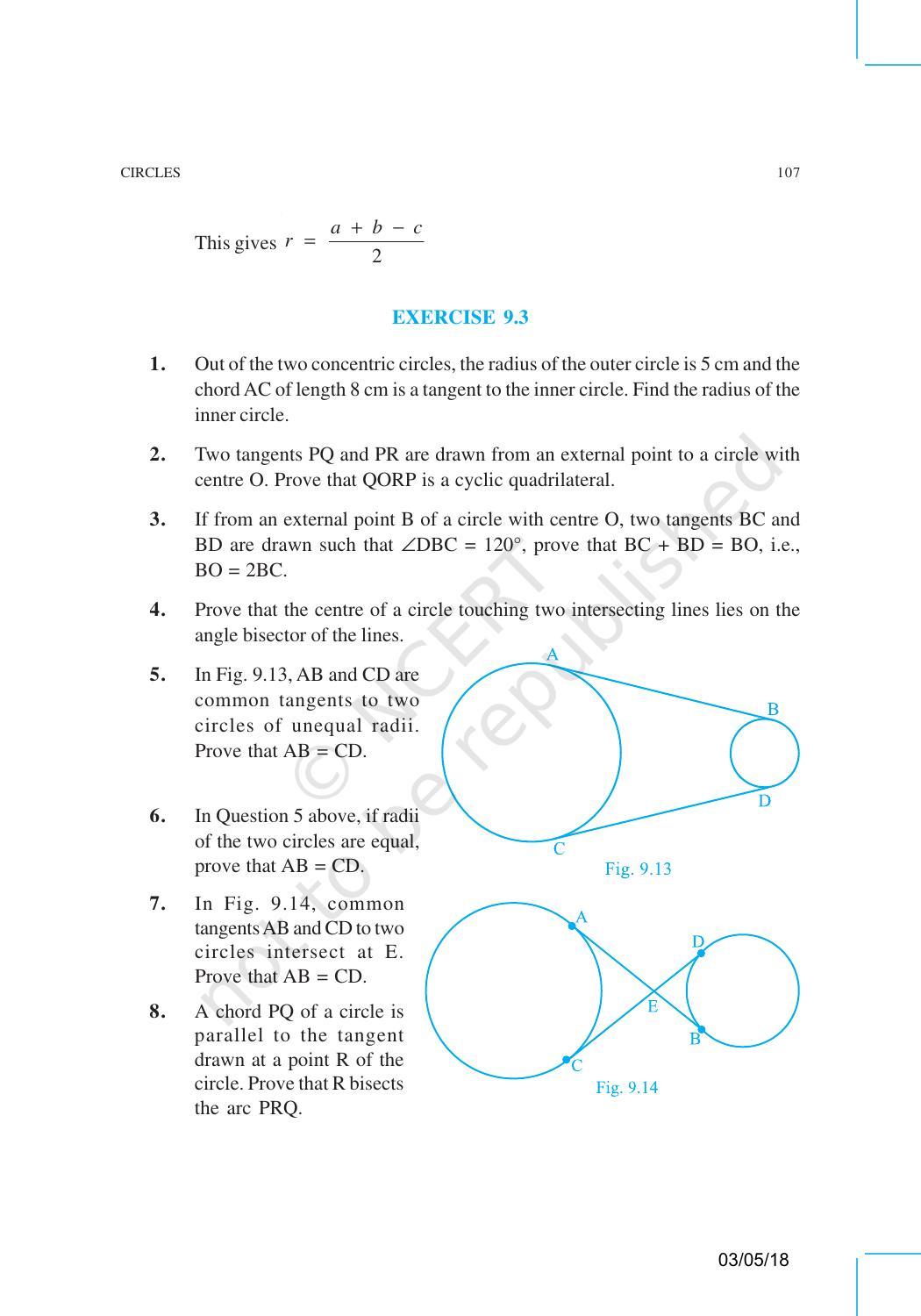 NCERT Exemplar Book for Class 10 Maths: Chapter 9 Circles - Page 7