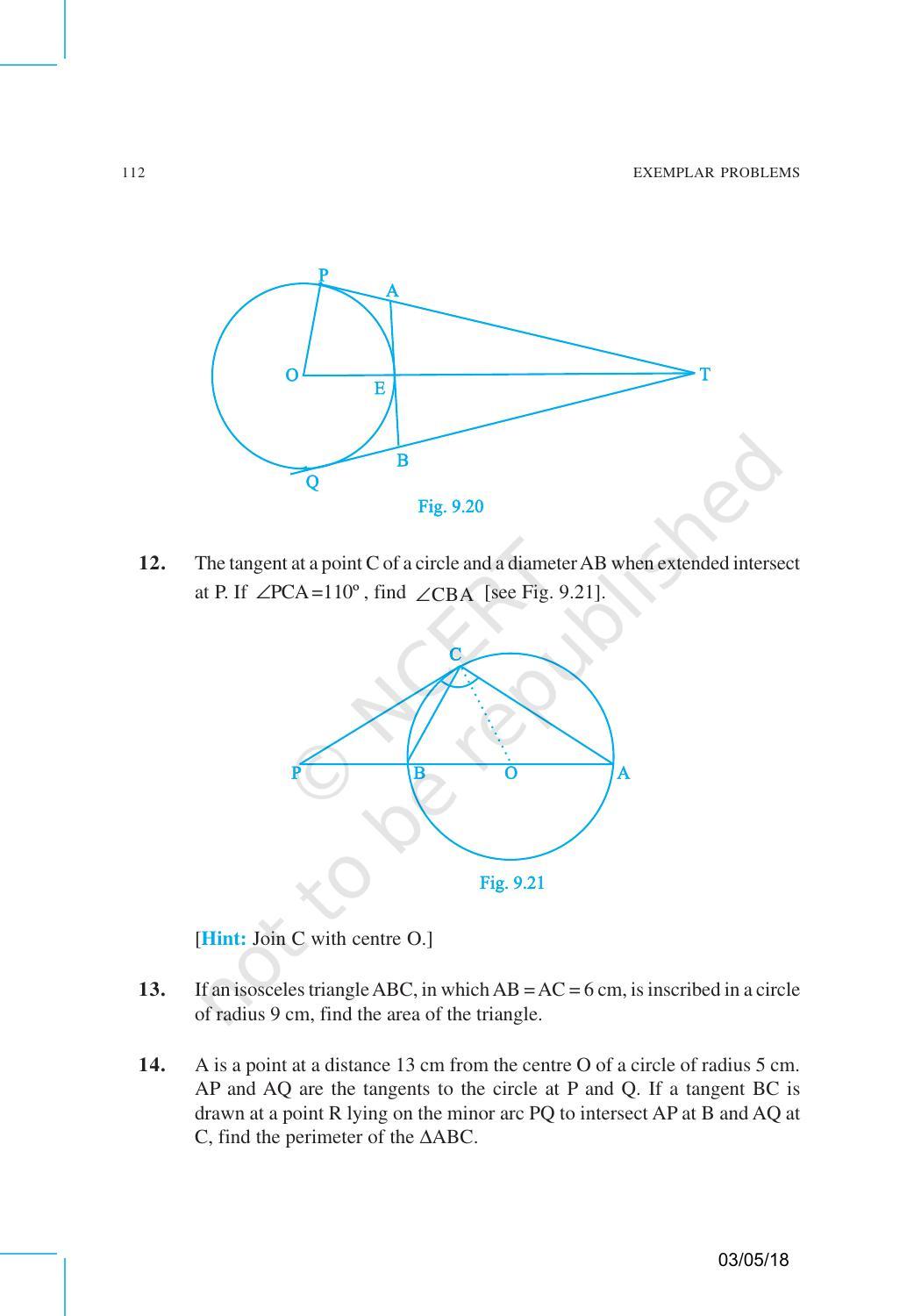 NCERT Exemplar Book for Class 10 Maths: Chapter 9 Circles - Page 12