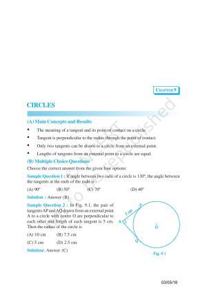 NCERT Exemplar Book for Class 10 Maths: Chapter 9 Circles