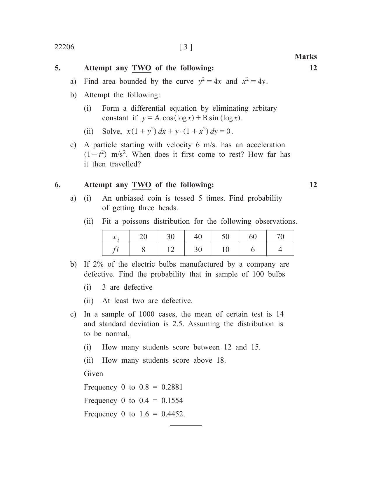 MSBTE Question Paper - 2019 - Applied Mathematics - Page 3