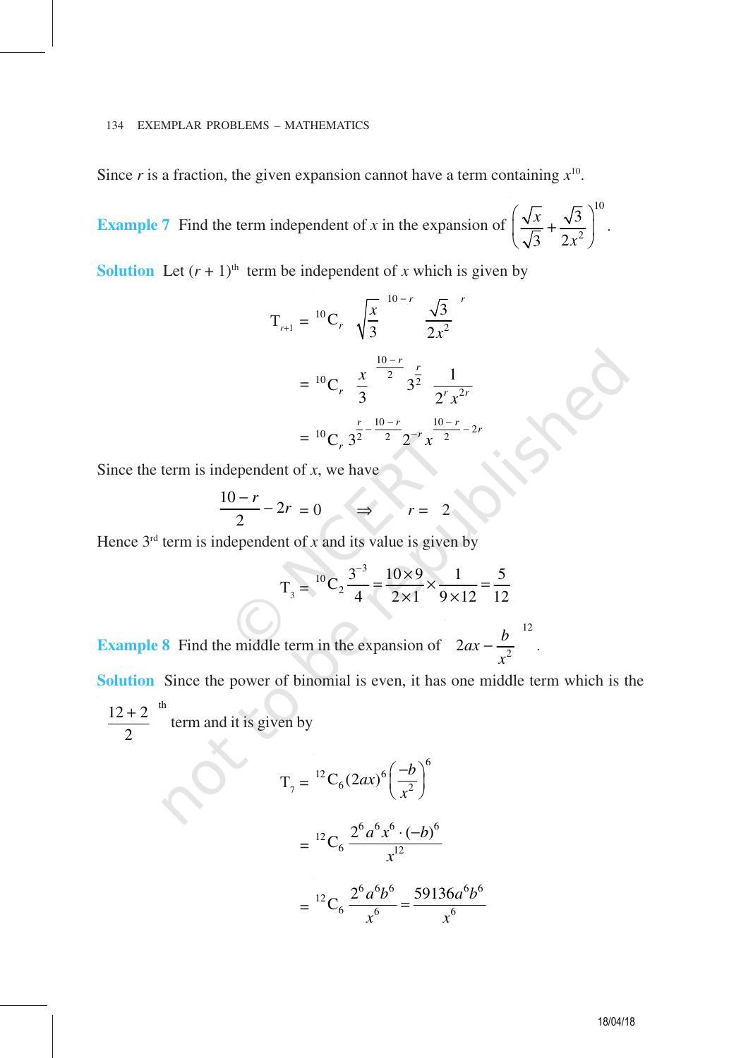 NCERT Exemplar Book for Class 11 Maths: Chapter 8 Binomial Theorem - Page 6
