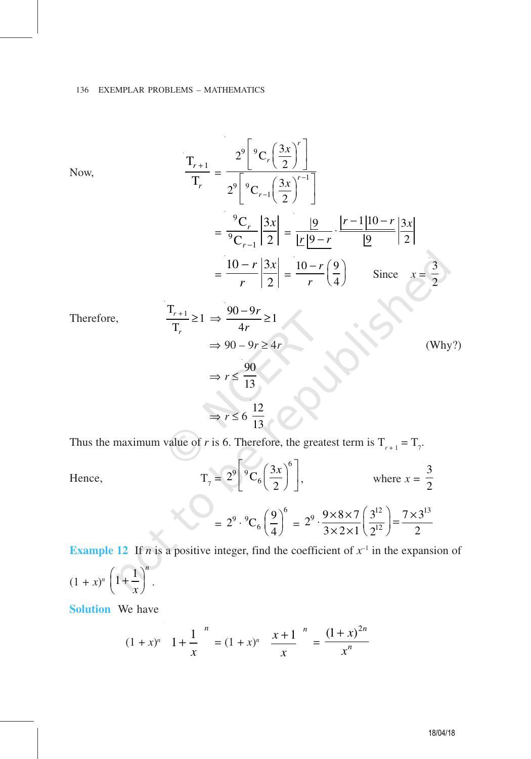 NCERT Exemplar Book for Class 11 Maths: Chapter 8 Binomial Theorem - Page 8