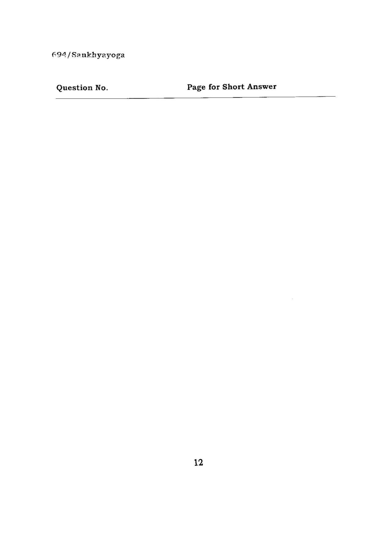 BHU RET SANKHYAYOGA 2015 Question Paper - Page 12