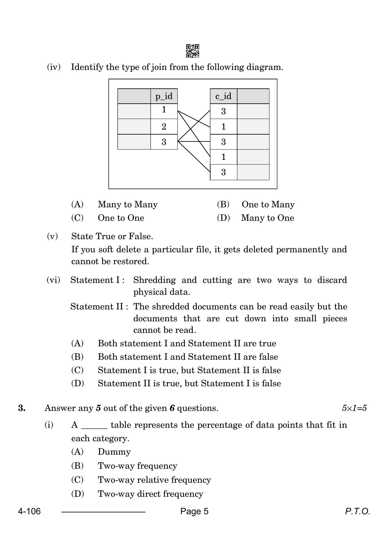 CBSE Class 10 Data Science 2024 Question Paper - Page 5