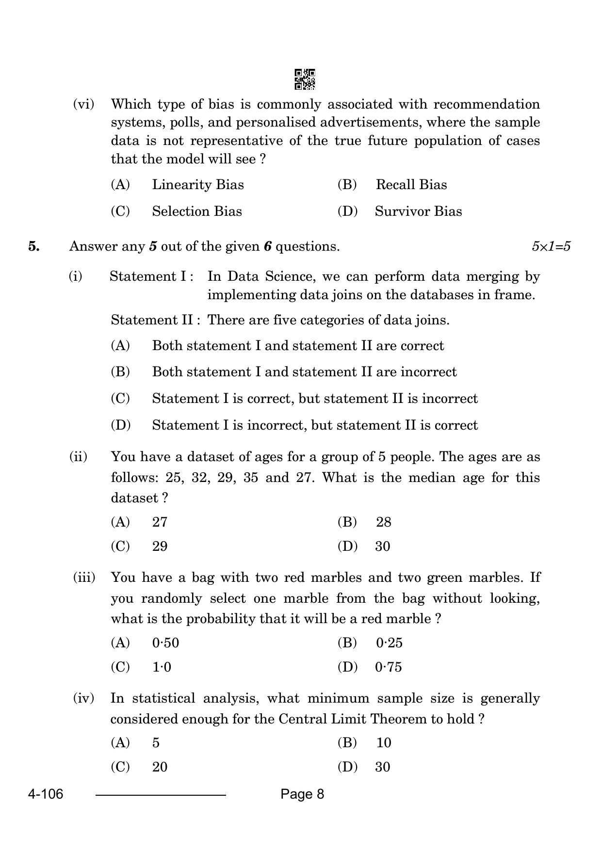 CBSE Class 10 Data Science 2024 Question Paper - Page 8