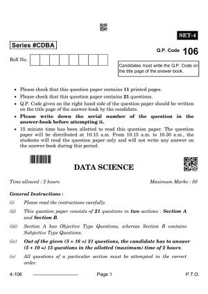 CBSE Class 10 Data Science 2024 Question Paper