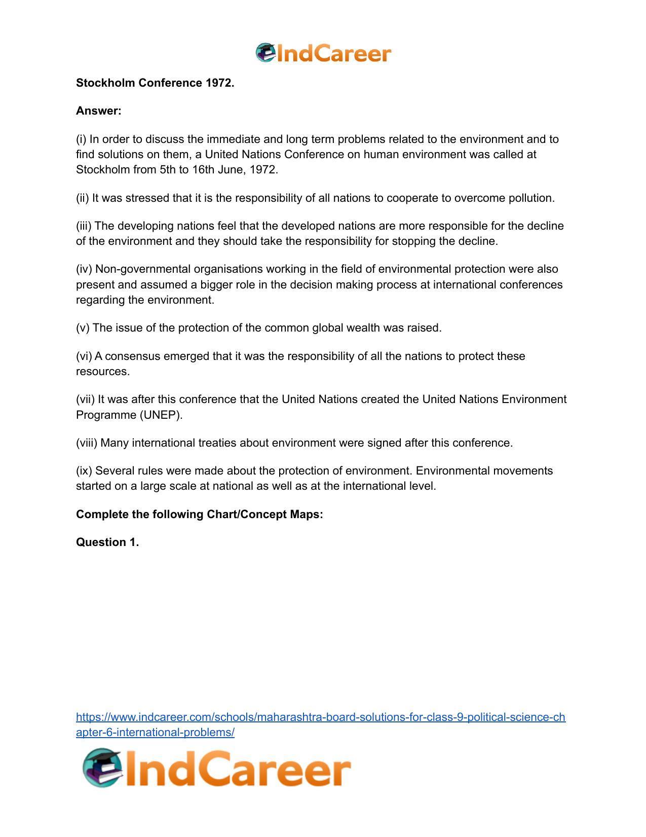 Maharashtra Board Solutions for Class 9- Political Science: Chapter 6- International Problems - Page 16