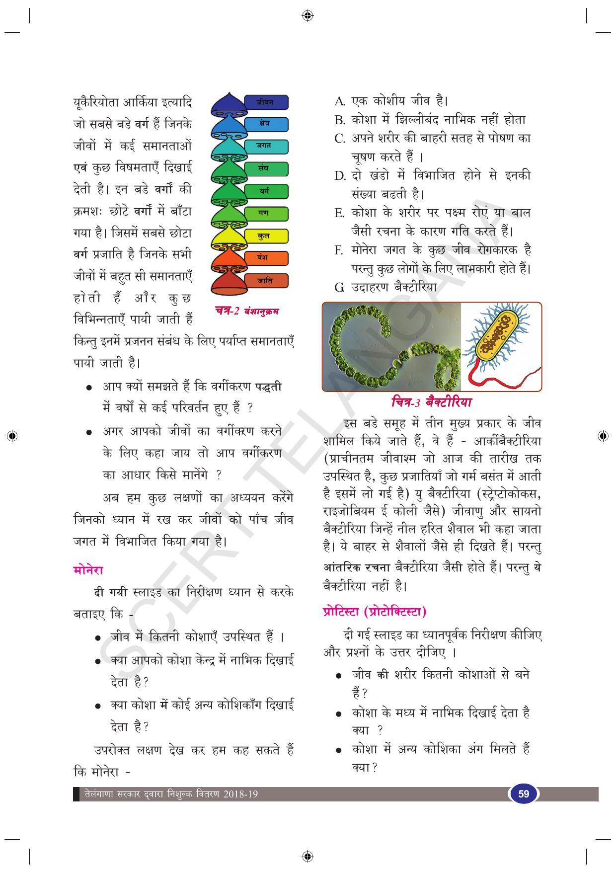 TS SCERT Class 9 Biological Science (Hindi Medium) Text Book - Page 71