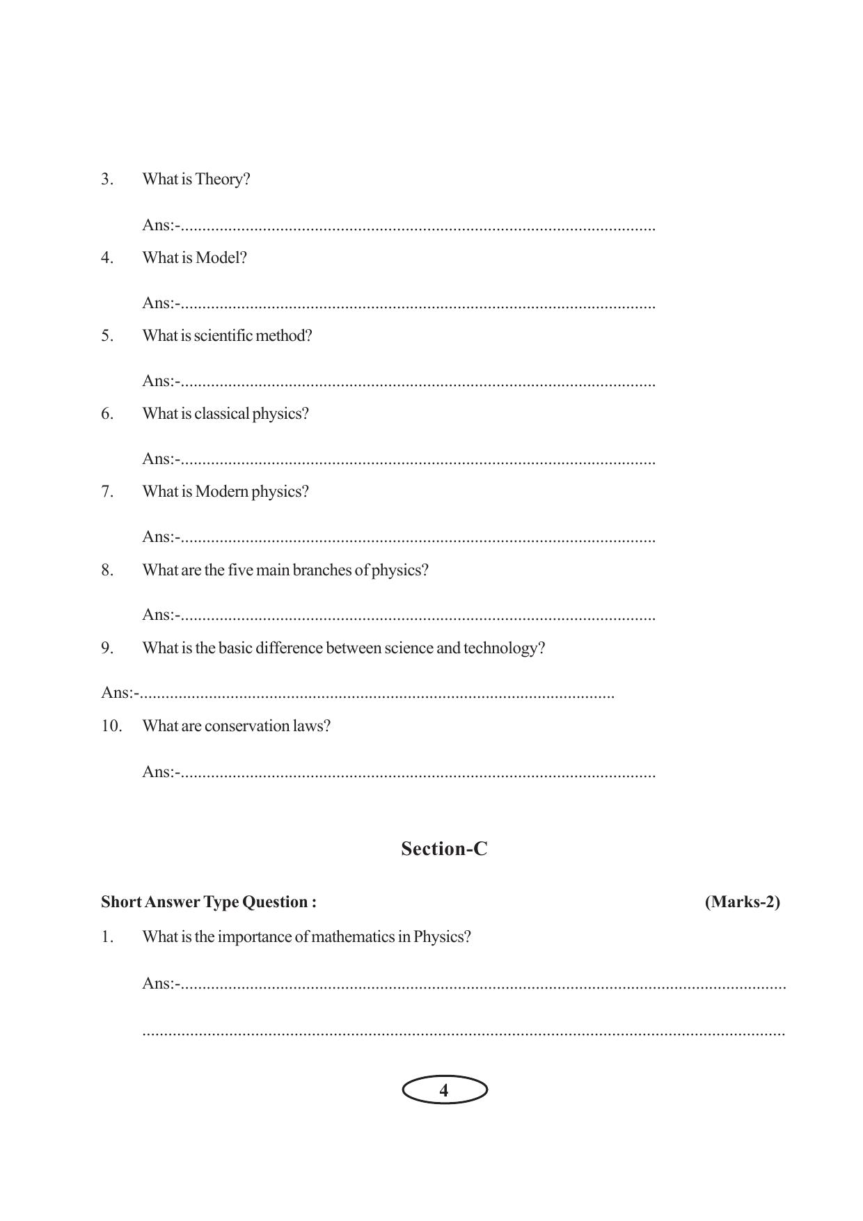 Tripura Board Class 11 Physics English Version Workbooks - Page 10