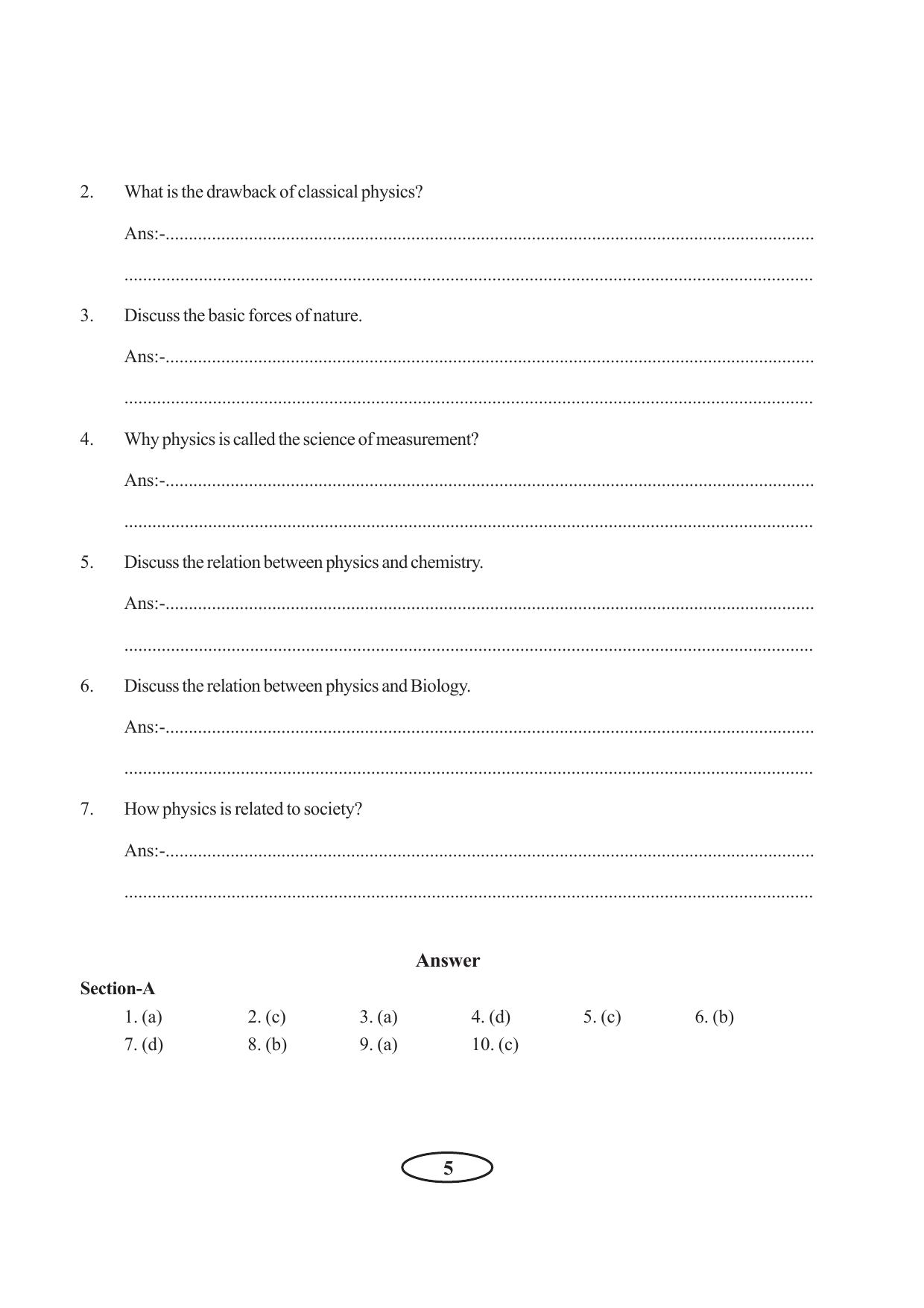 Tripura Board Class 11 Physics English Version Workbooks - Page 11