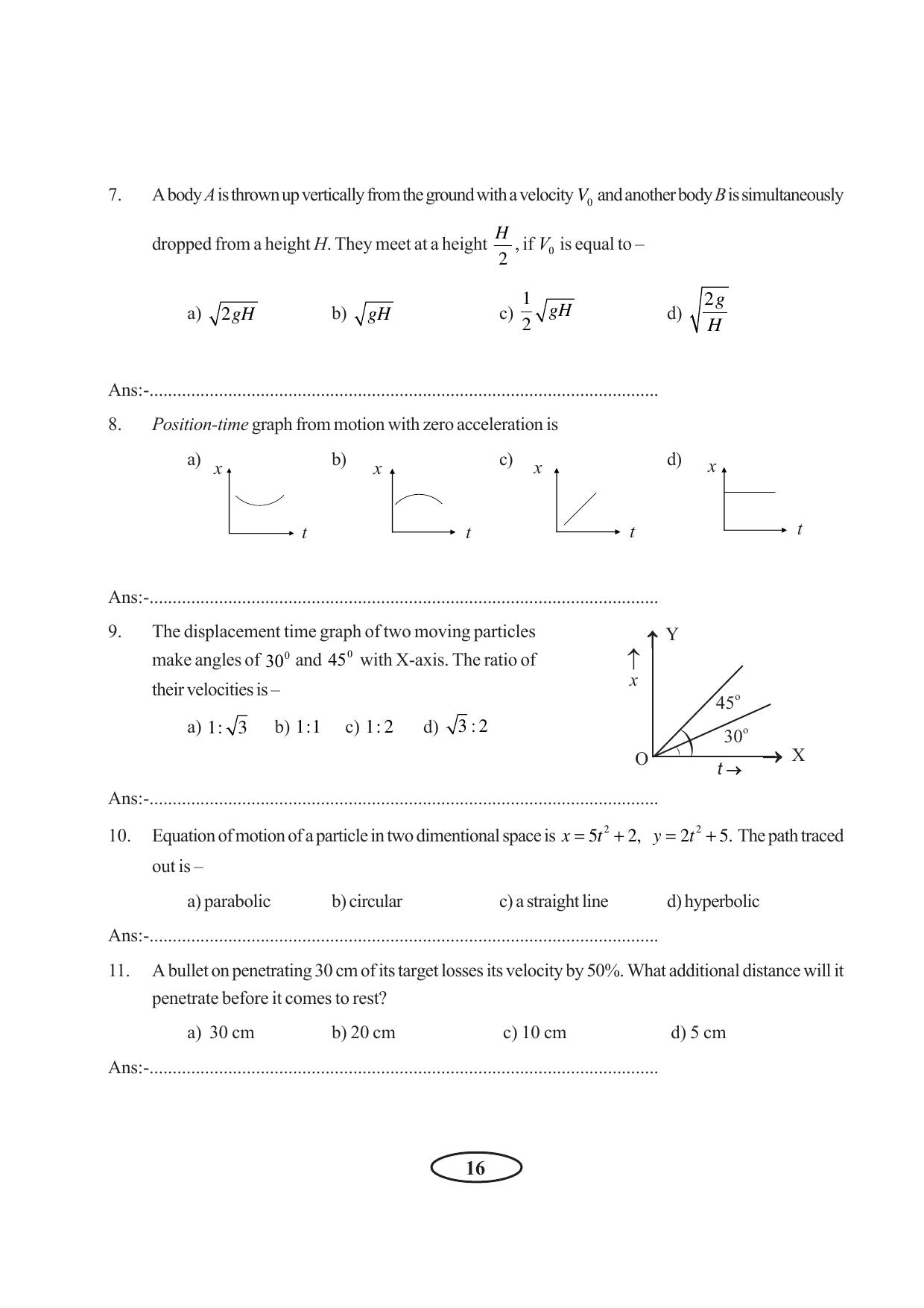 Tripura Board Class 11 Physics English Version Workbooks - Page 22