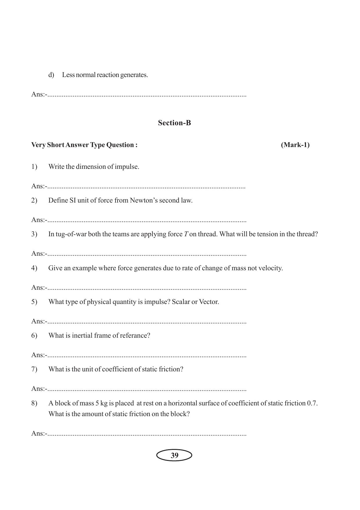 Tripura Board Class 11 Physics English Version Workbooks - Page 45