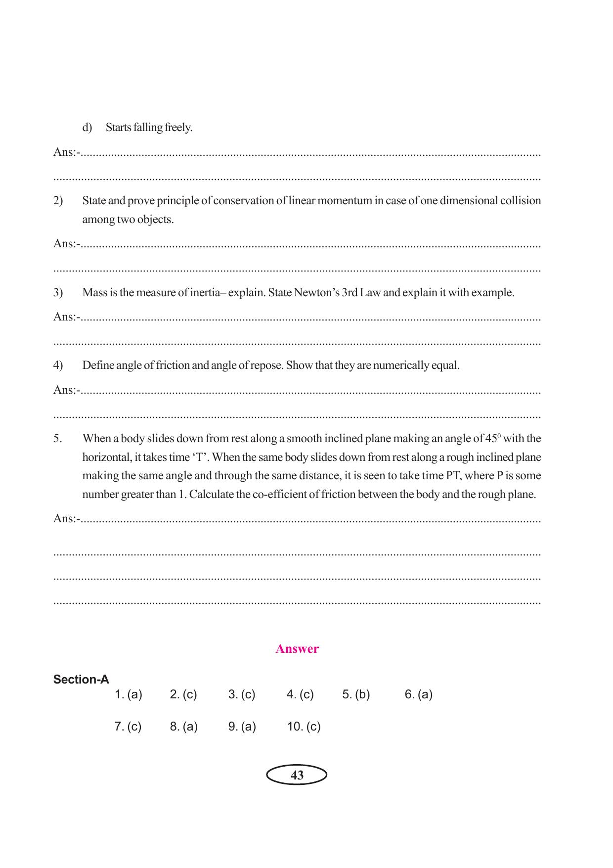 Tripura Board Class 11 Physics English Version Workbooks - Page 49