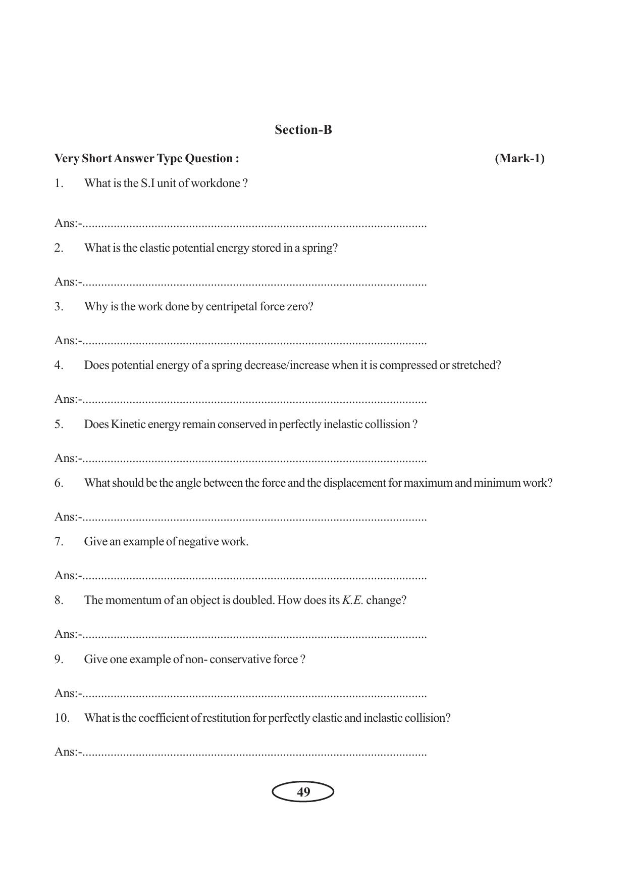 Tripura Board Class 11 Physics English Version Workbooks - Page 55