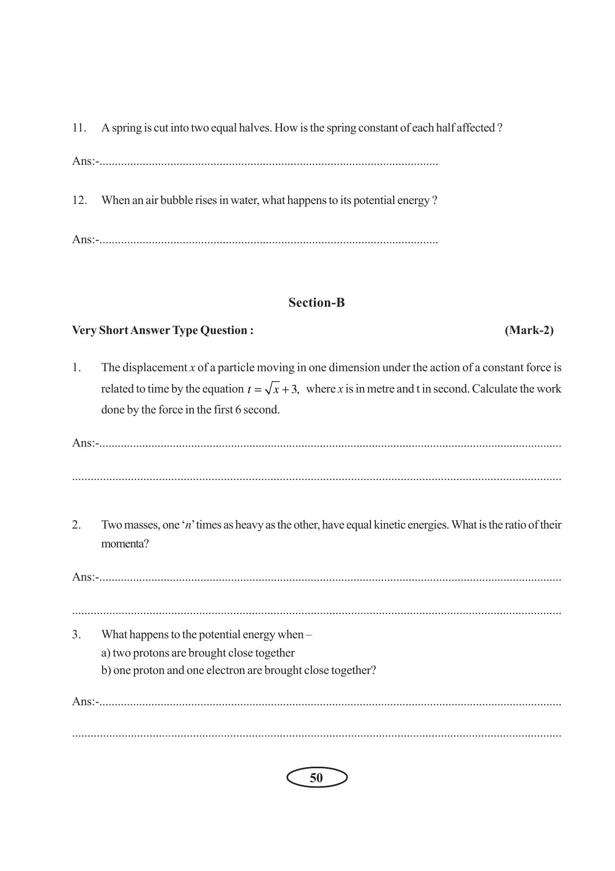 Tripura Board Class 11 Physics English Version Workbooks - Page 56