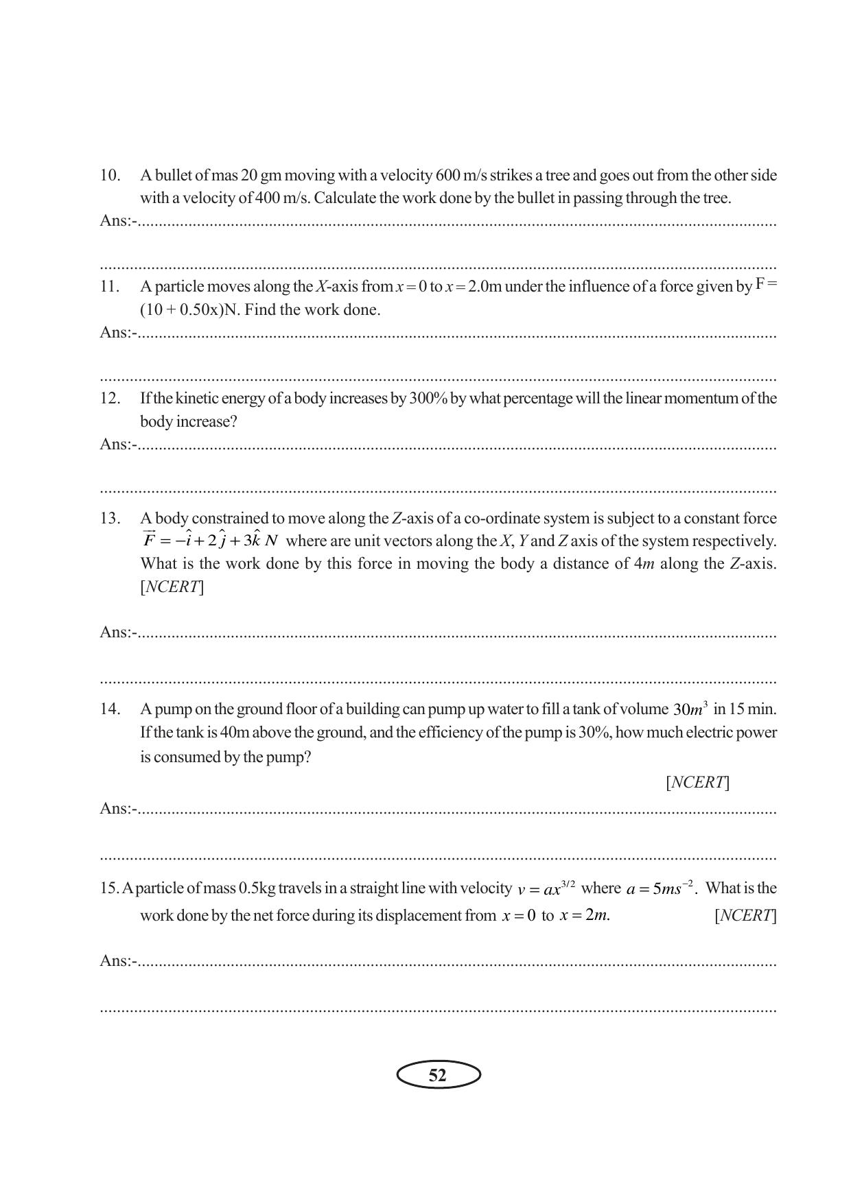 Tripura Board Class 11 Physics English Version Workbooks - Page 58