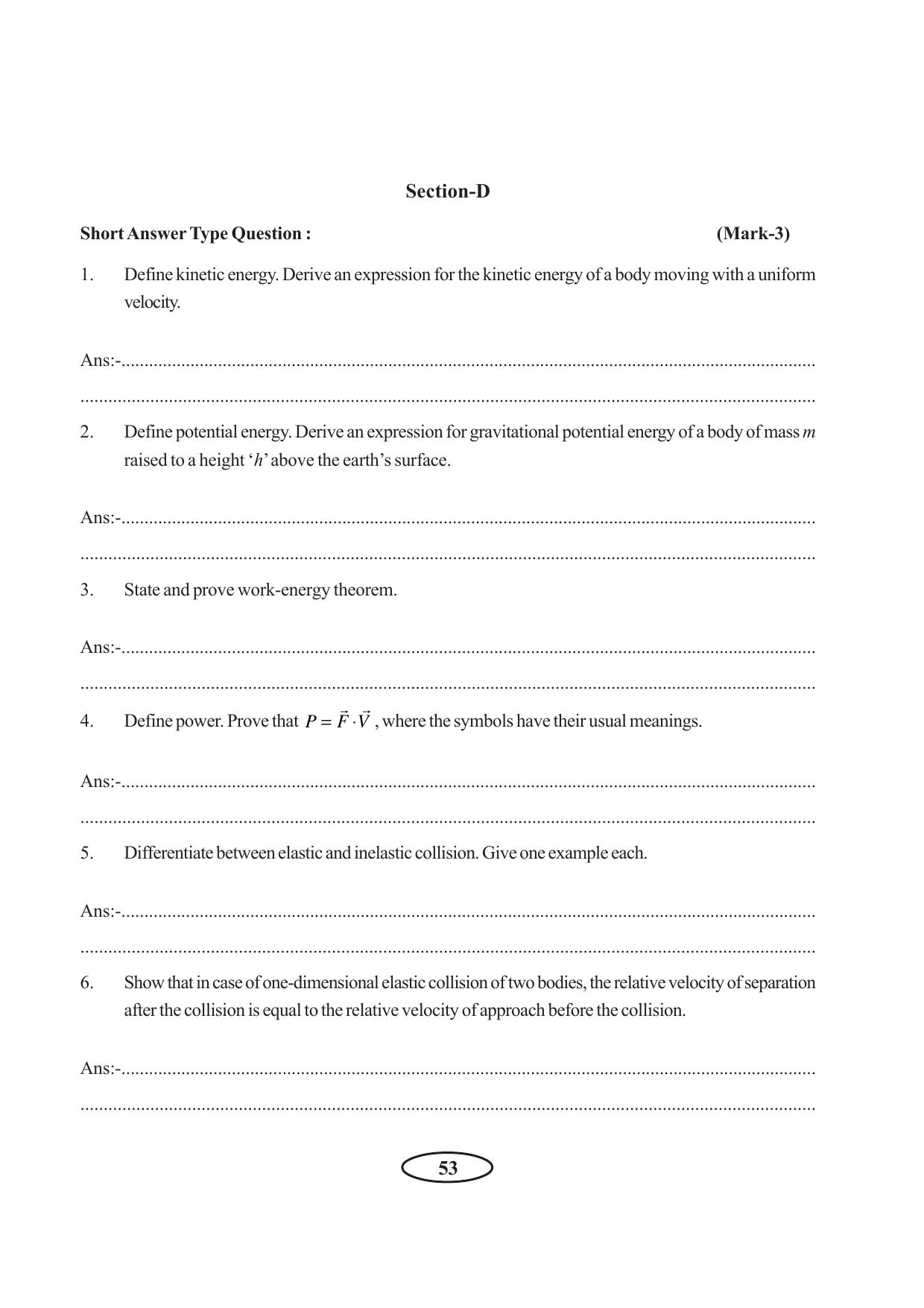 Tripura Board Class 11 Physics English Version Workbooks - Page 59