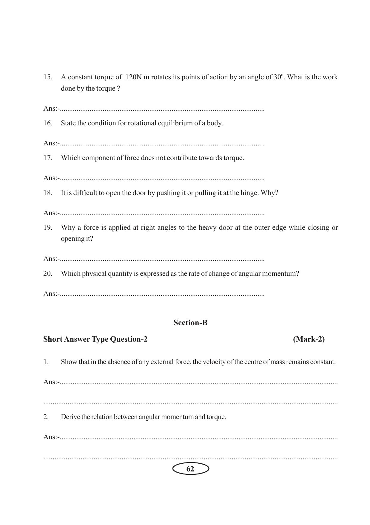 Tripura Board Class 11 Physics English Version Workbooks - Page 68