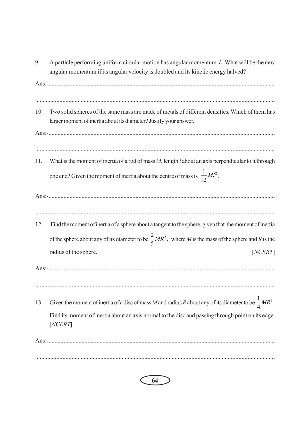 Tripura Board Class 11 Physics English Version Workbooks - Page 70