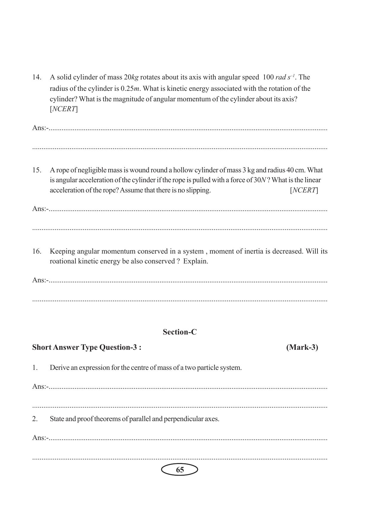 Tripura Board Class 11 Physics English Version Workbooks - Page 71