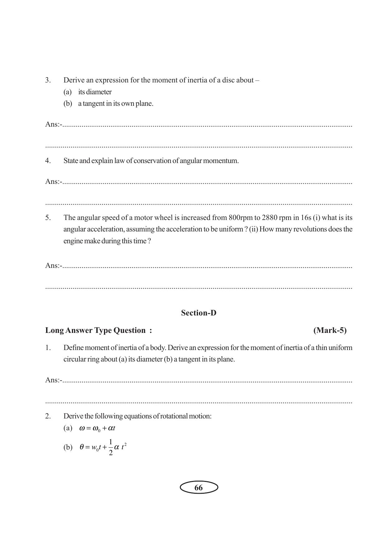 Tripura Board Class 11 Physics English Version Workbooks - Page 72