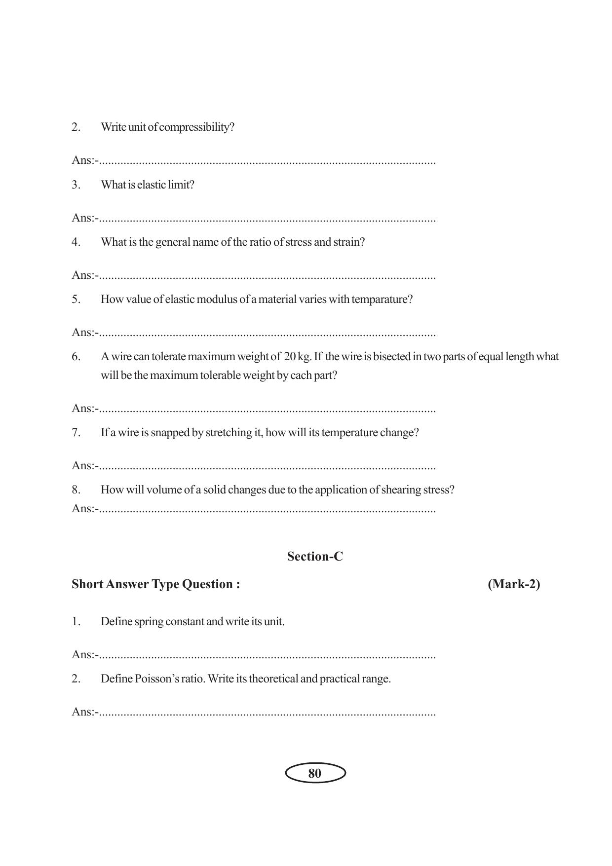 Tripura Board Class 11 Physics English Version Workbooks - Page 86