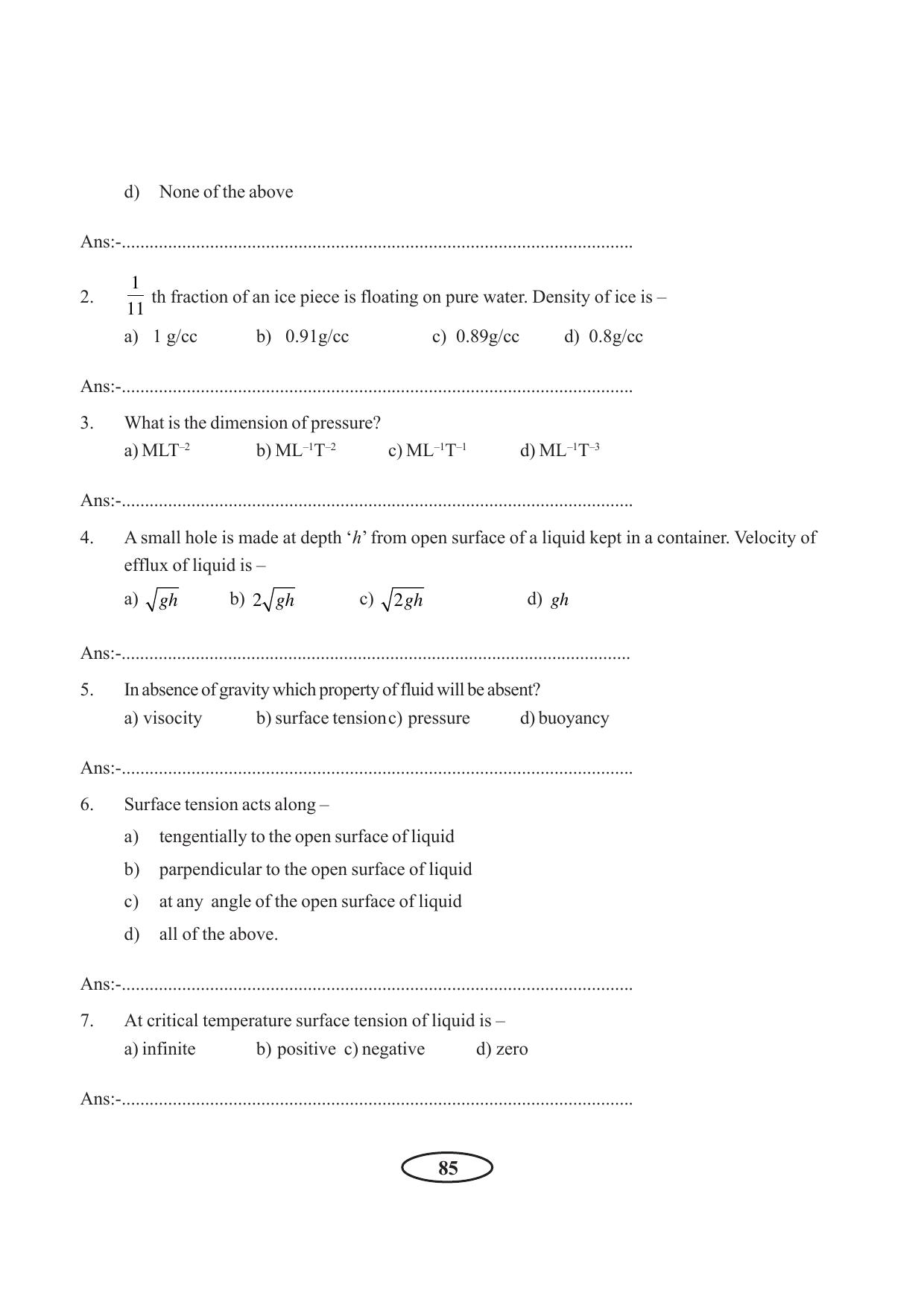 Tripura Board Class 11 Physics English Version Workbooks - Page 91
