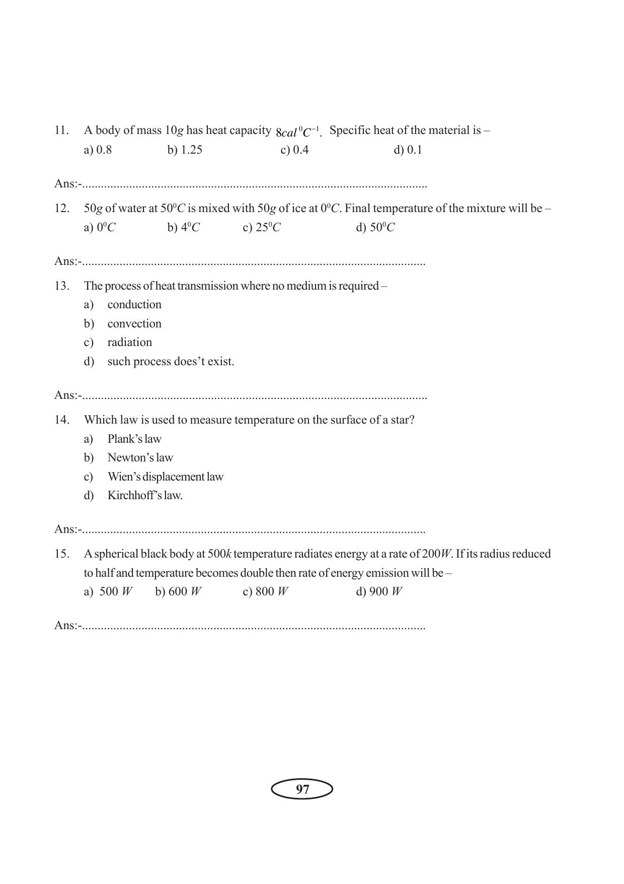 Tripura Board Class 11 Physics English Version Workbooks - Page 103