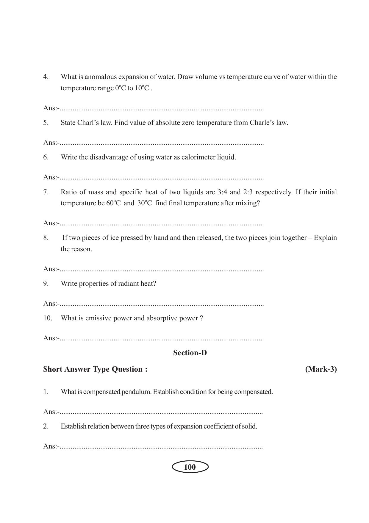 Tripura Board Class 11 Physics English Version Workbooks - Page 106