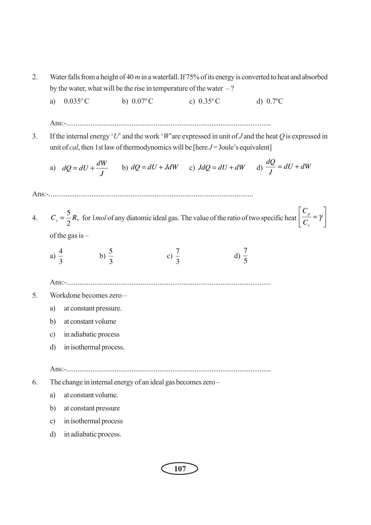 Tripura Board Class 11 Physics English Version Workbooks - Page 113