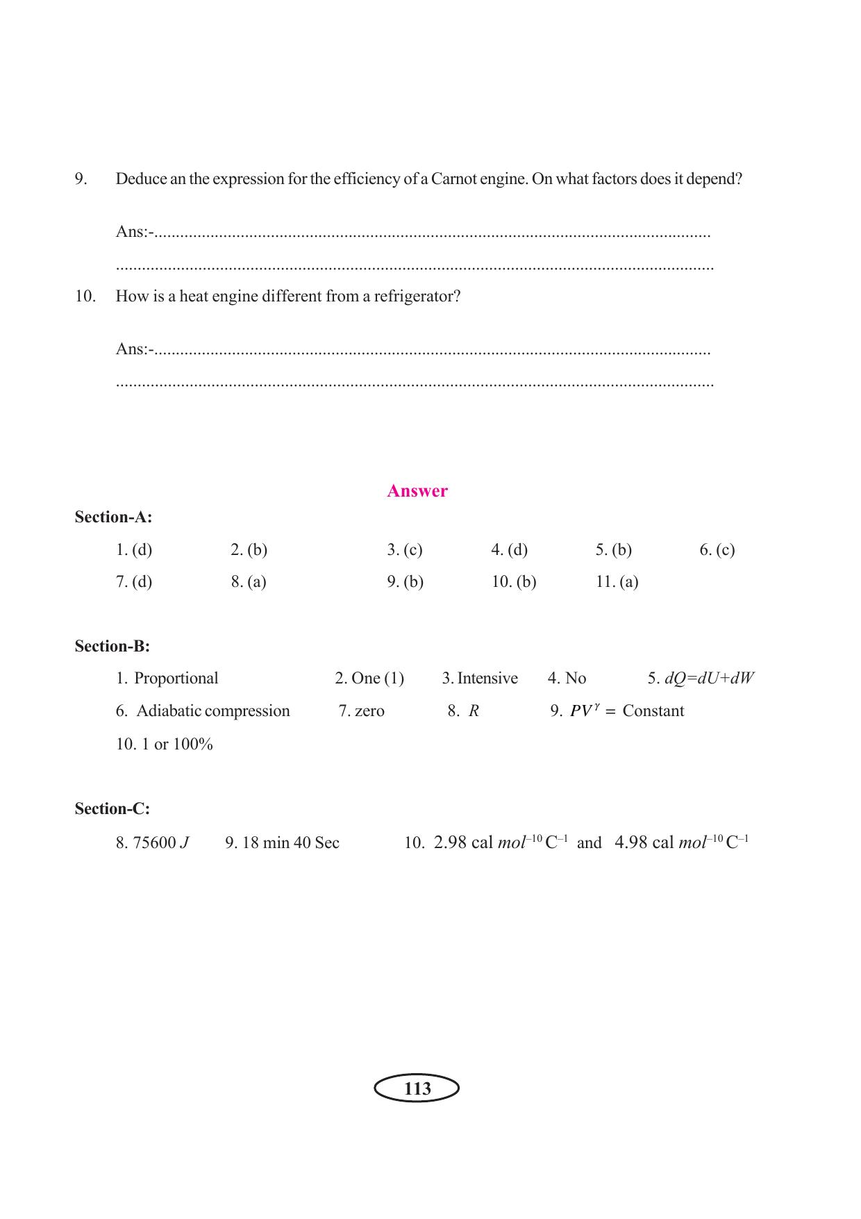 Tripura Board Class 11 Physics English Version Workbooks - Page 119