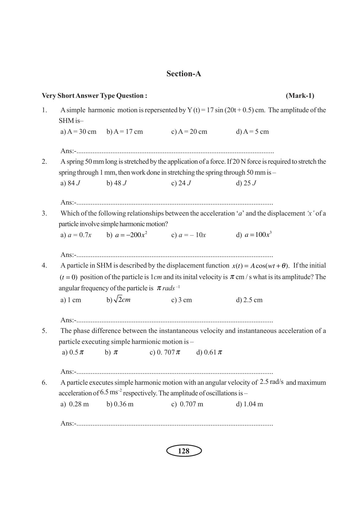 Tripura Board Class 11 Physics English Version Workbooks - Page 134