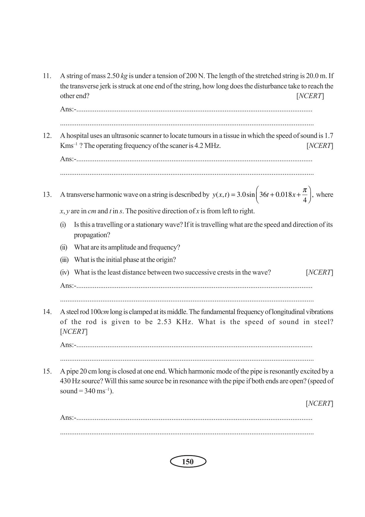 Tripura Board Class 11 Physics English Version Workbooks - Page 156