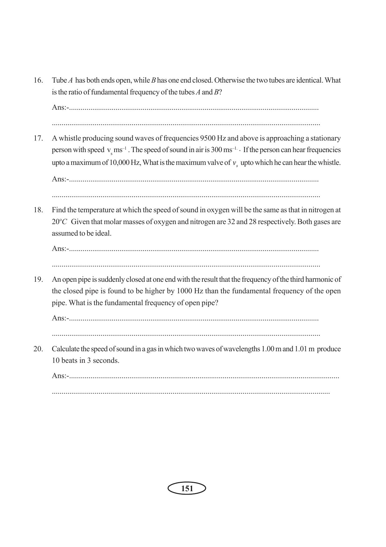 Tripura Board Class 11 Physics English Version Workbooks - Page 157