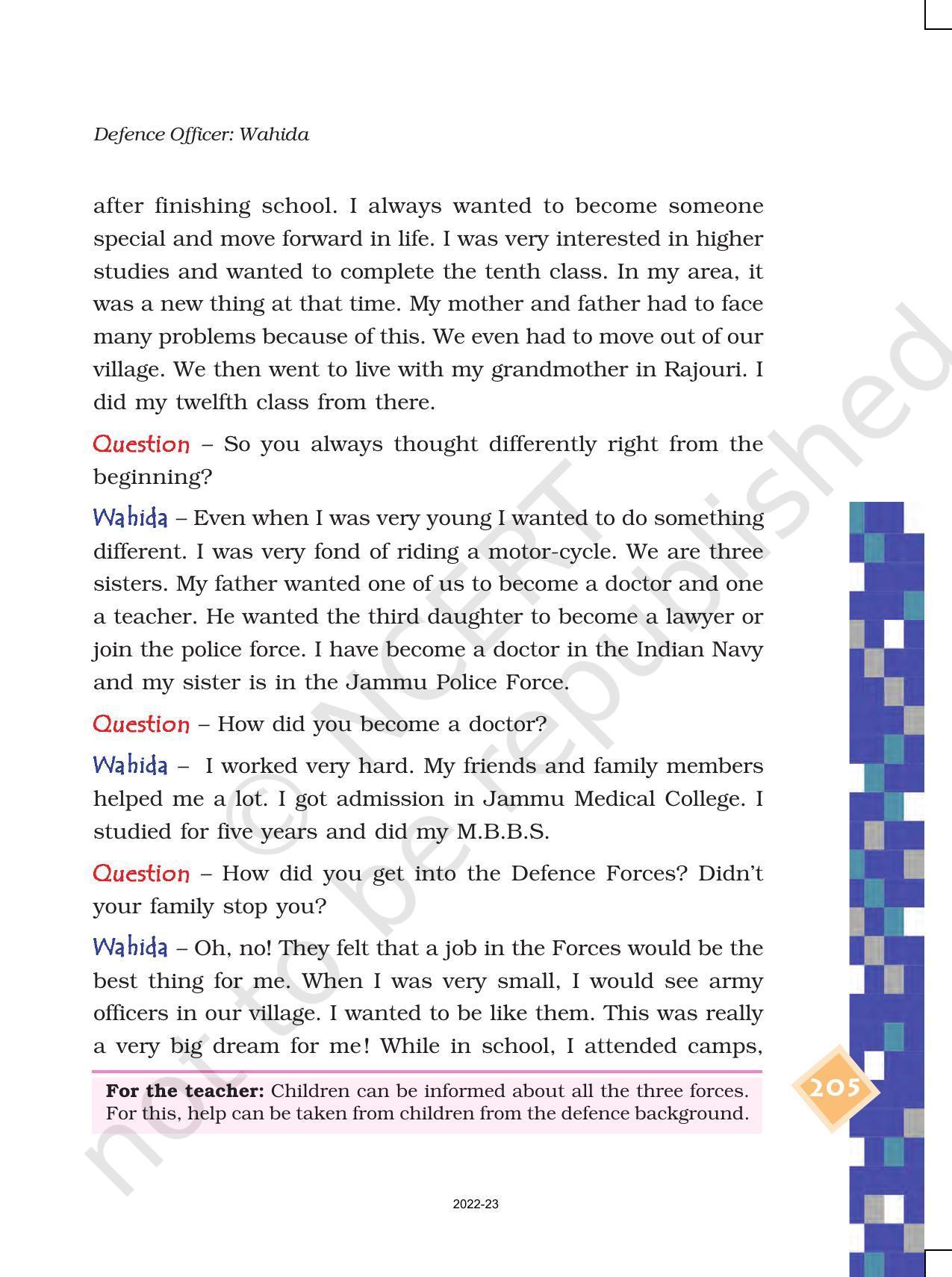 NCERT Book for Class 4 EVS Chapter 26 Defence Officer: Wahida - Page 2