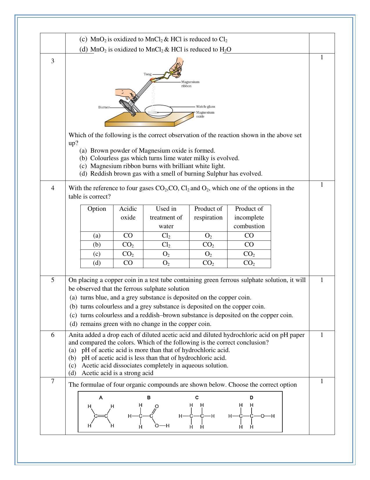 CBSE Class 10 Science Sample Question Paper 2023 - Page 2