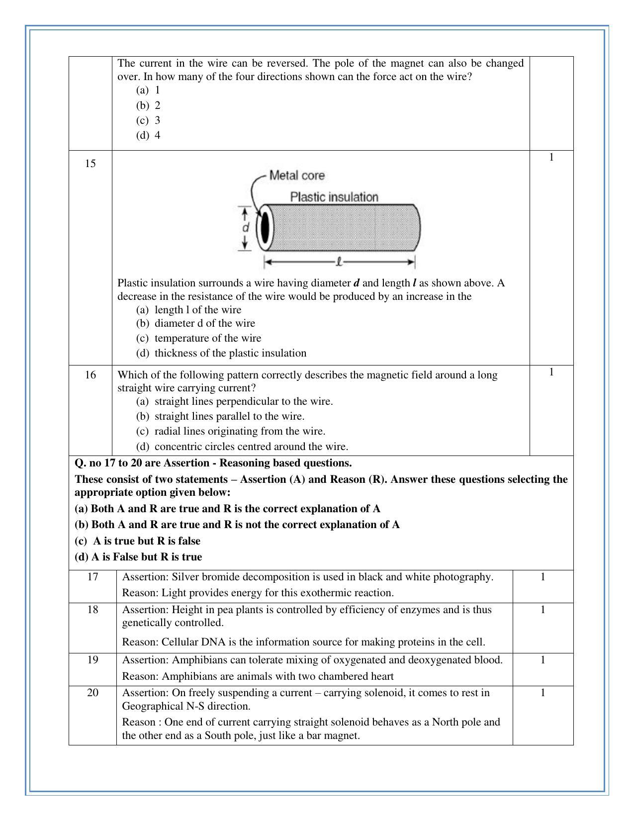 CBSE Class 10 Science Sample Question Paper 2023 - Page 5