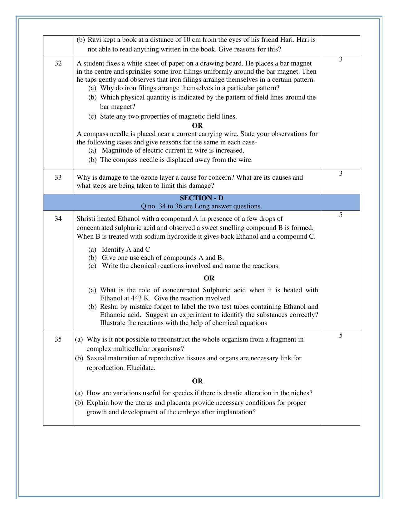 CBSE Class 10 Science Sample Question Paper 2023 - Page 8